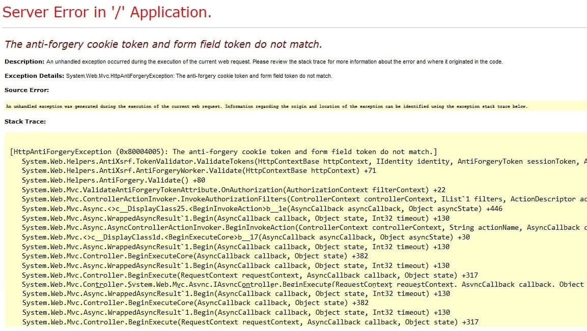 Sitecore Experience Forms - The anti-forgery cookie token and form field token do not match.