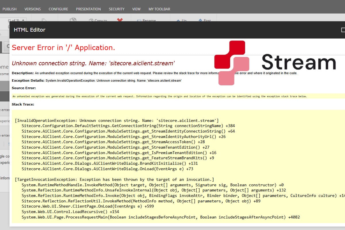 Sitecore Stream Setup Debugging Tips and Tricks
